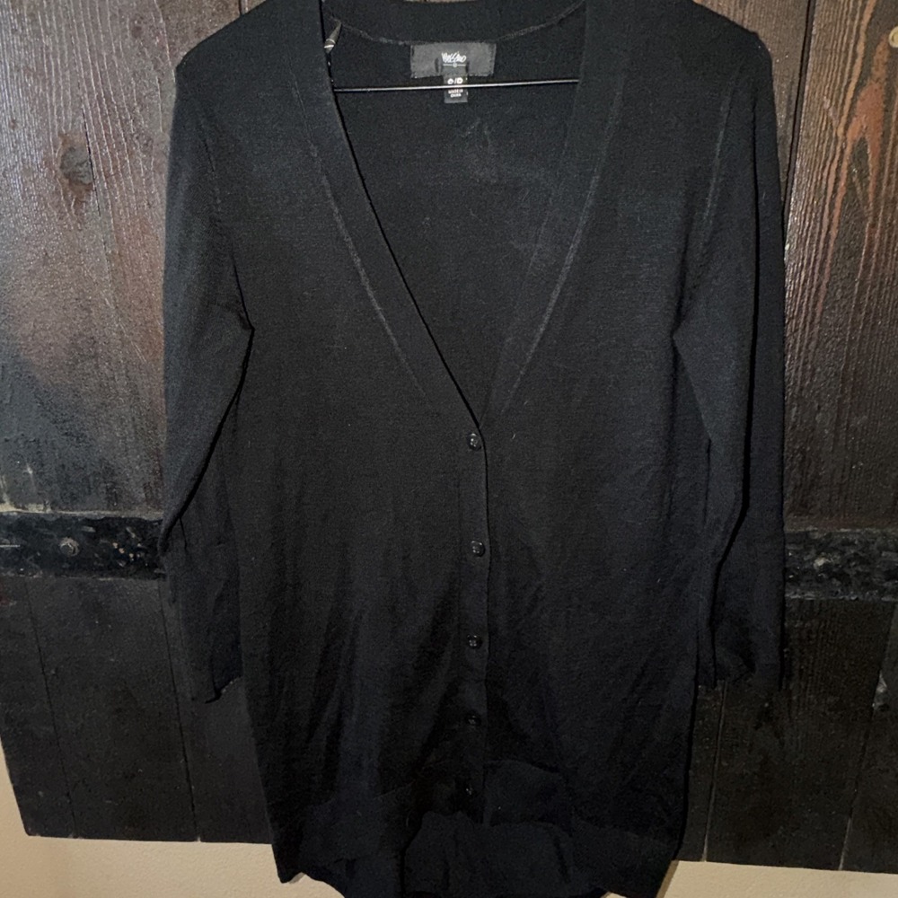Mossimo Womens Size Small Lighteright Button Front Cardigan High Low Black P